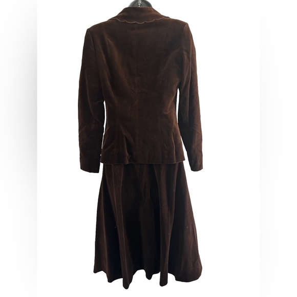 Stephen Marks Size 10 brown suede Vintage skirt suit - Picture 4 of 9